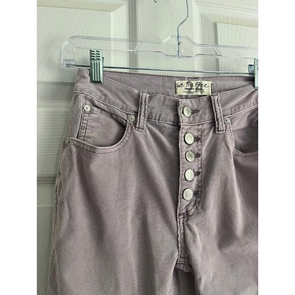 We The Free Corduroy Pants Lavender Soft Purple Button Fly - Picture 2 of 3